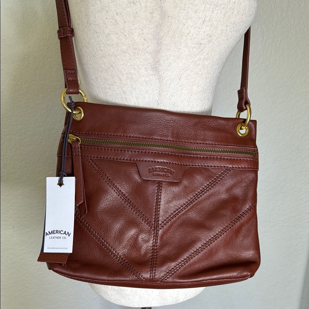 American Leather Co Brandy Hewlett Crossbody Bag